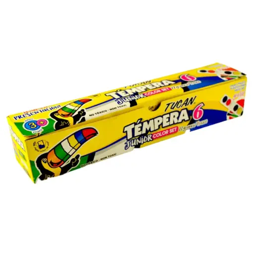 TEMPERA 6 COLORES TUCAN, JUNIOR 22 GRS